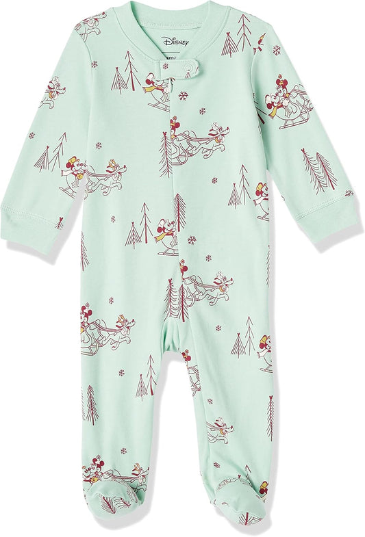 Amazon Essentials Disney | Marvel | Star Wars Unisex Babies' and Toddlers' Snug-Fit Cotton Footed Pajamas, Multipacks
