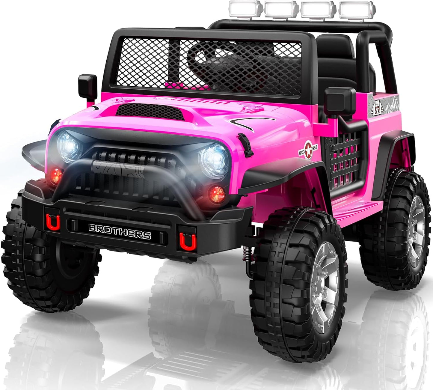 L8 2 Seater Ride On Car, 12V Kids Electric Car w/Remote Control, 4-Wheel Suspension, Bluetooth Speaker, Multi Music Modes, 3 Speeds, LED Lights, Xmas & Birthday Gift Ideas for Kids Ages 3+