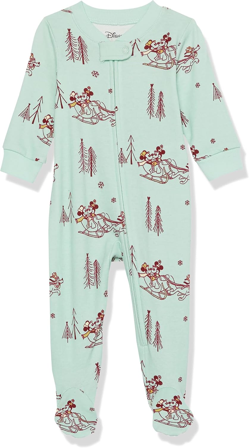 Amazon Essentials Disney | Marvel | Star Wars Unisex Babies' and Toddlers' Snug-Fit Cotton Footed Pajamas, Multipacks