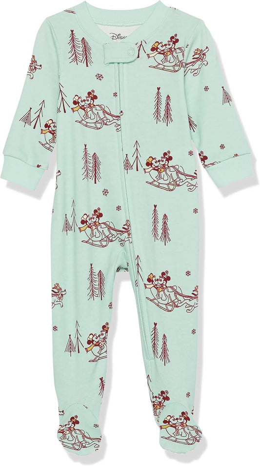 Amazon Essentials Disney | Marvel | Star Wars Unisex Babies' and Toddlers' Snug-Fit Cotton Footed Pajamas, Multipacks