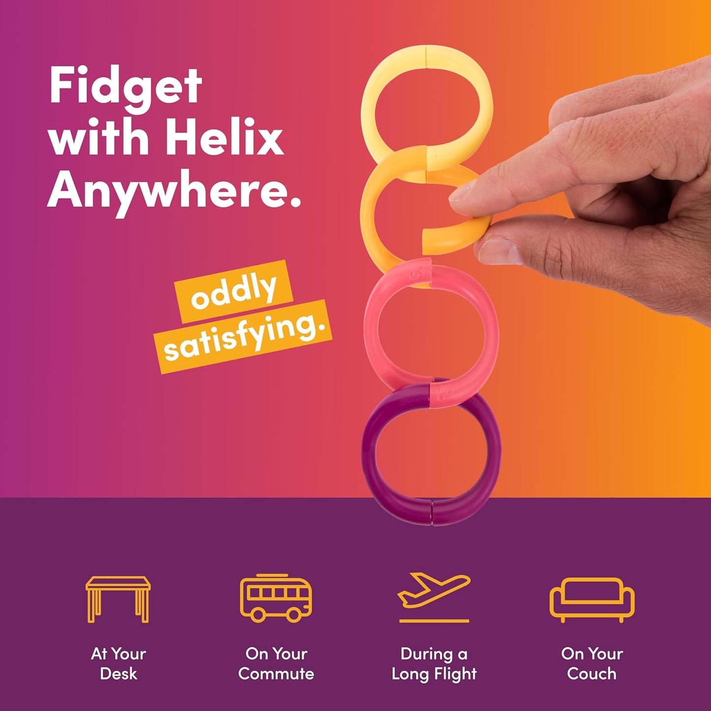Speks Helix Fidget Toy for Adults and Desk Toy for Office - Plasma