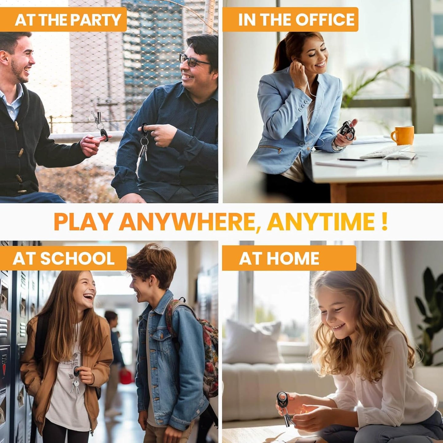 Keychain Spinner, Fidget Keychain, Spinning Keychain Fidget, Fidget Keychain for Adults, Metal Fidget Spinner Keychain Toys for Key