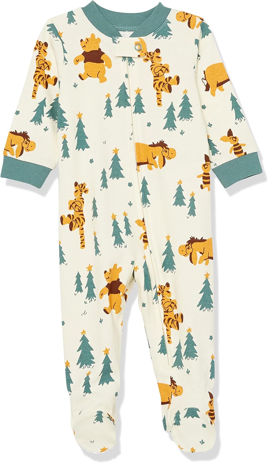 Amazon Essentials Disney | Marvel | Star Wars Unisex Babies' and Toddlers' Snug-Fit Cotton Footed Pajamas, Multipacks