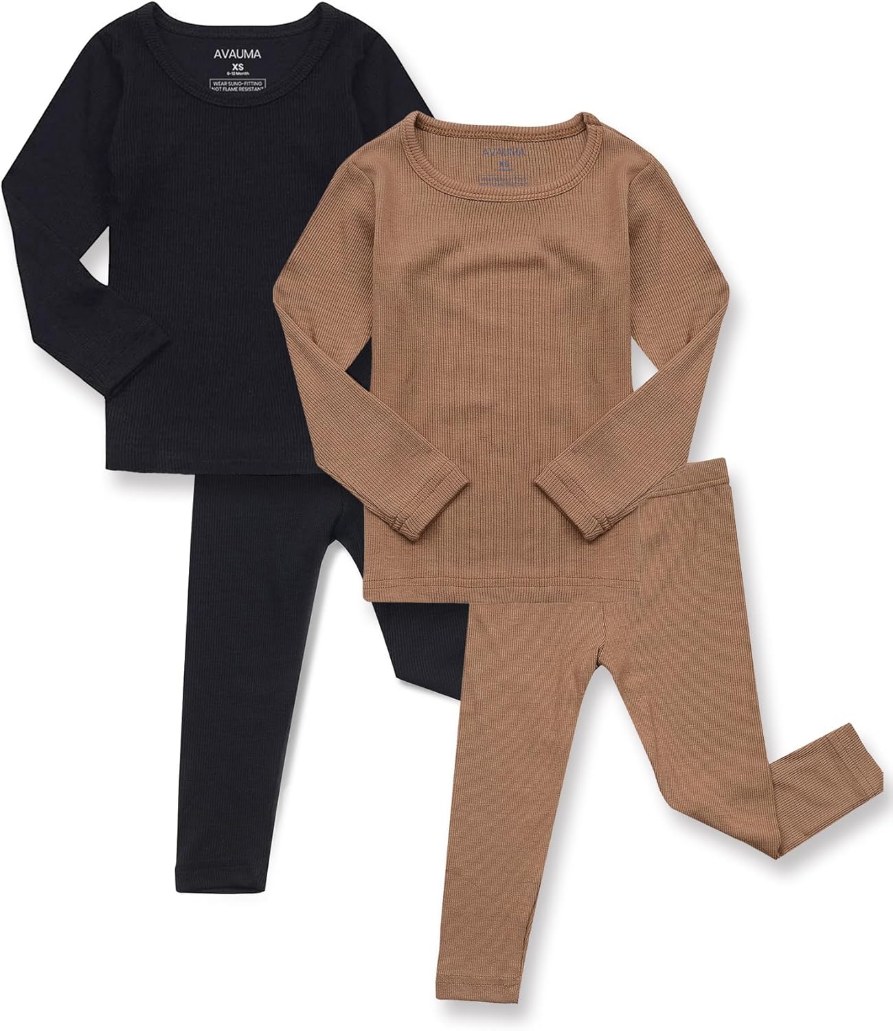 AVAUMA Baby Boys Girls Pajama Set Kids Toddler Snug fit Ribbed Sleepwear pjs for Daily Life Style