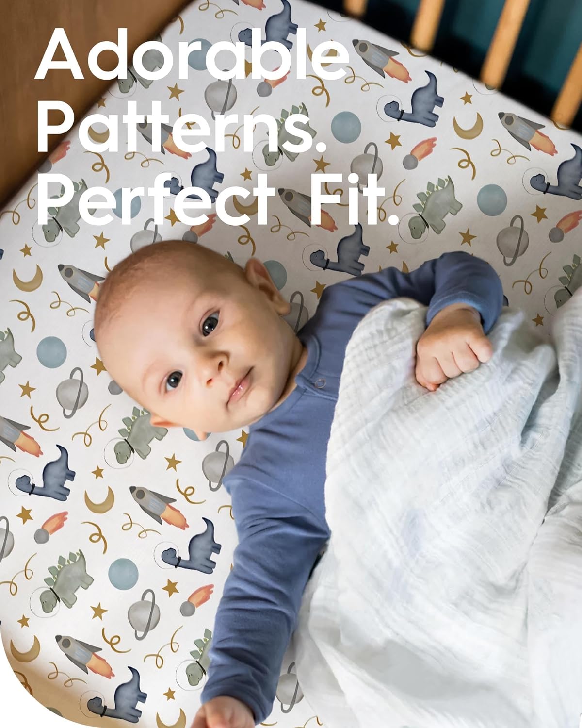 Premium Fitted Baby Boy Crib Sheets for Standard Crib Mattress - Ultra-Soft Jersey Knit Crib Mattress Sheet, Safe and Snug, Durable, Stylish Crib Sheet, 28''x52''x9'' Extra Deep Pocket