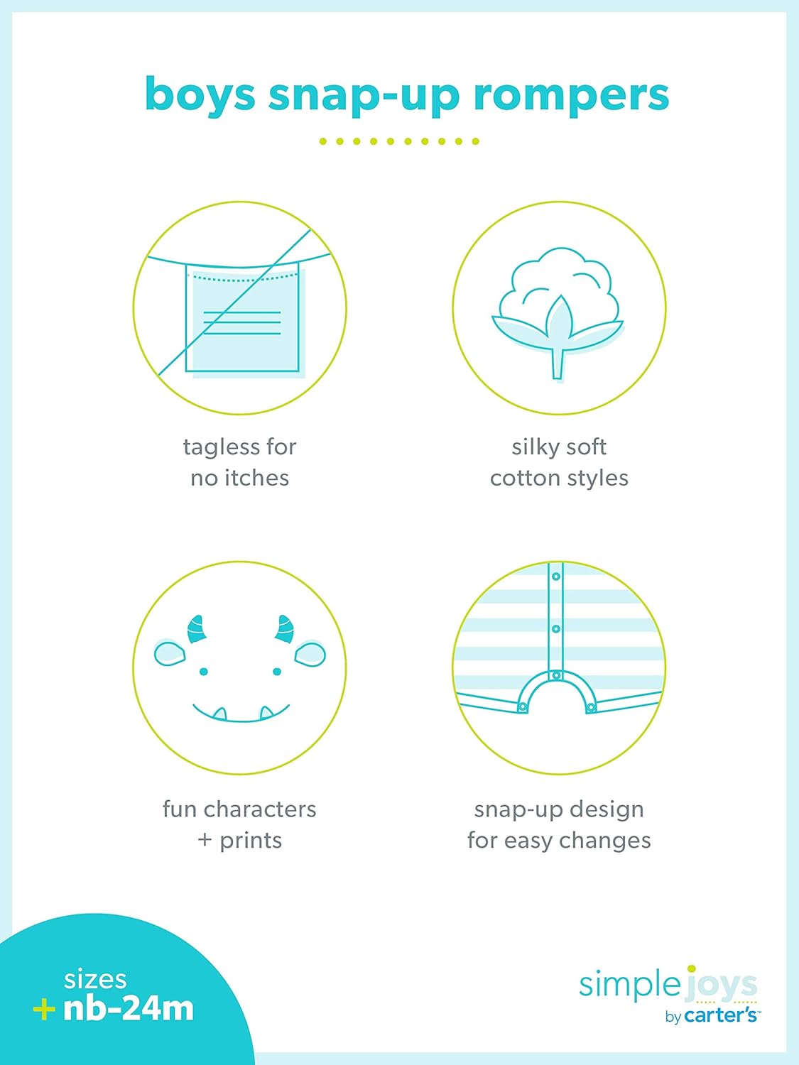 Simple Joys by Carter's Kids' 3-Pack Snug Fit Footless Cotton Pajamas