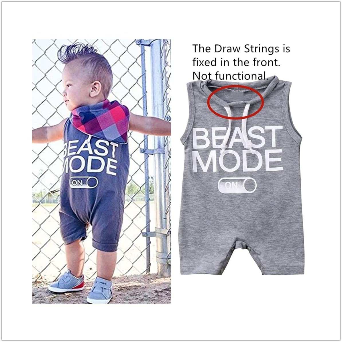 Aalizzwell Baby Boy Romper Newborn Infant Sleeveless Short Romper One Piece Active Summer Clothes