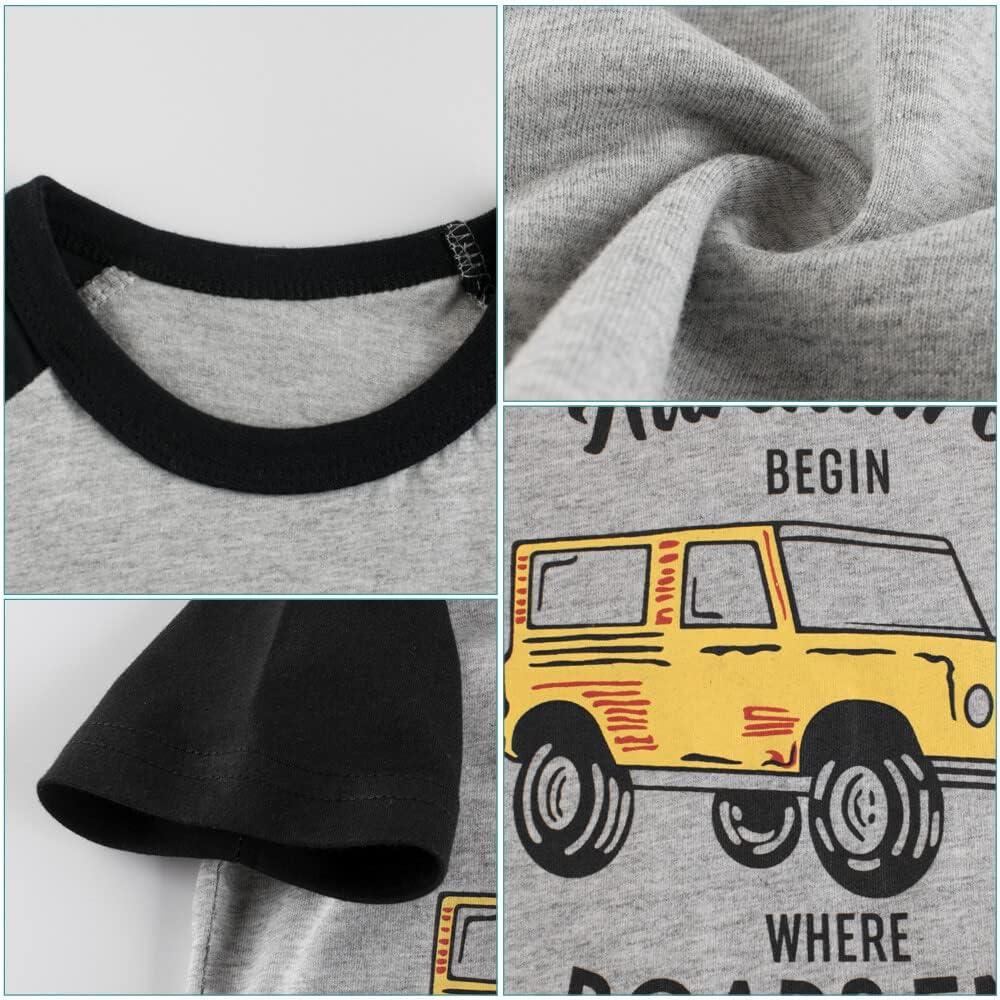 Boys' 4-Pack Excavator Short Sleeve Crewneck T-Shirts Top Tee Size 2-7 Years Toddler Boys' Value Pack Cotton T-Shirt