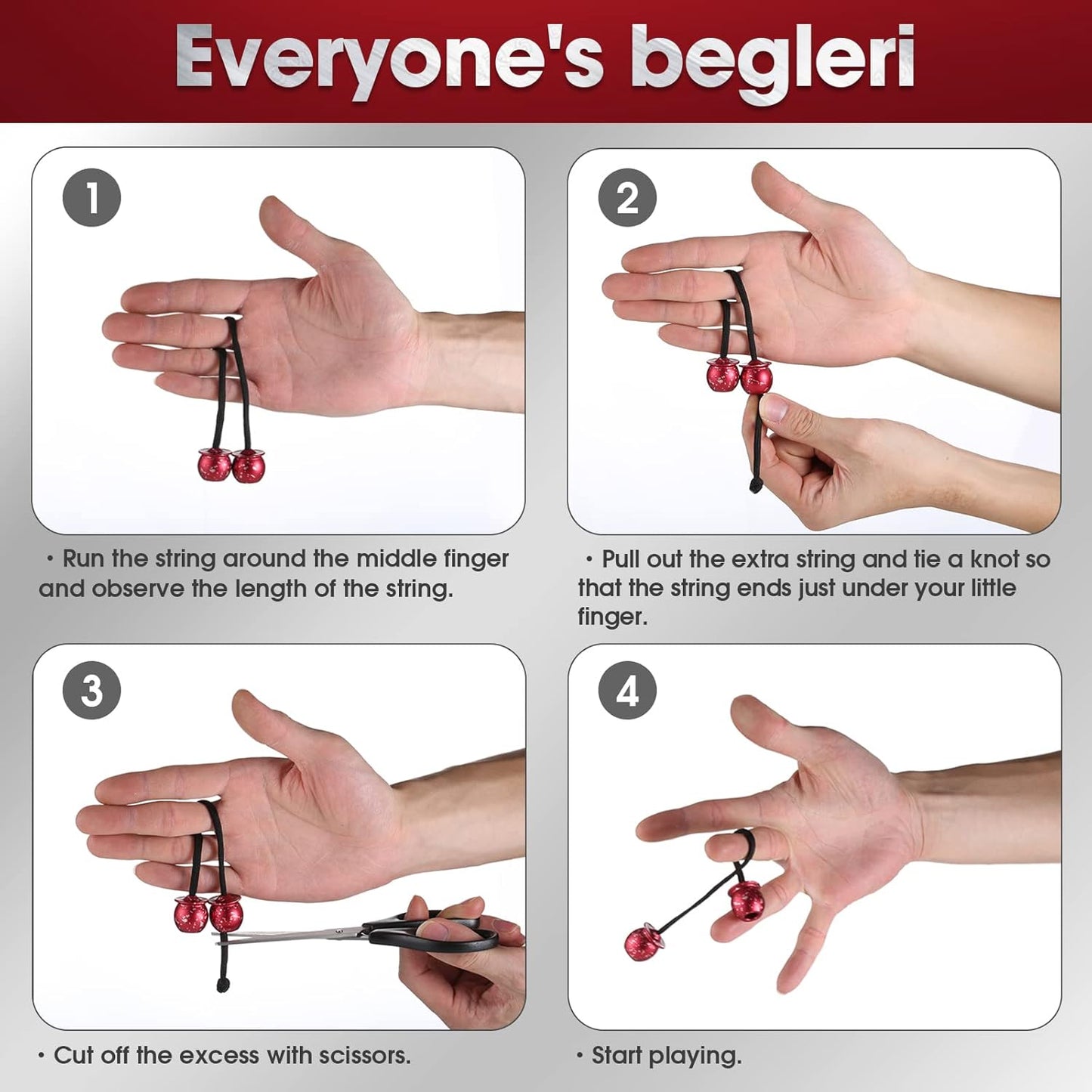 Begleri Fidget Beads - Worry Fidget Beads Spin & Bump - Made of Aluminum Alloy - for Men Women Youngs Skill Players Creates a Bit of Magic for You (Cala-Purple&White)