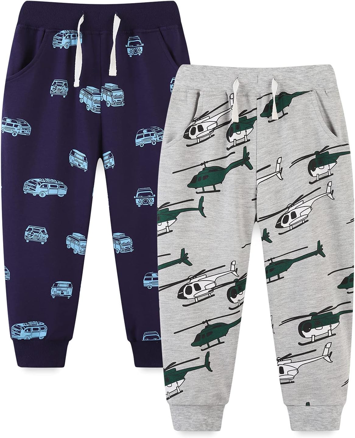 Bumeex Baby and Toddler Boys' 2-Pack Pull on French Terry Pants 1-7Y