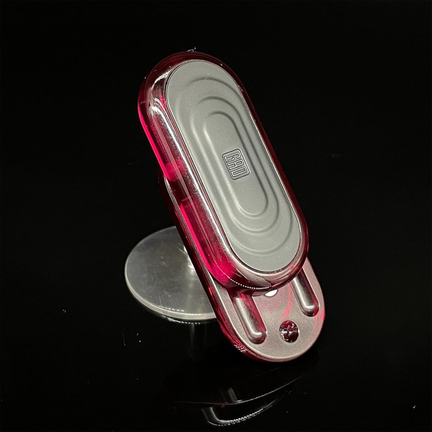 Transparent PC Push Game Haptic Slider EDC Fidget Clicker Adult Plastic Fidget Toys ADHD Tool Anti-Anxiety Office Desk Toys Adult Stress Relief Toys (Red)