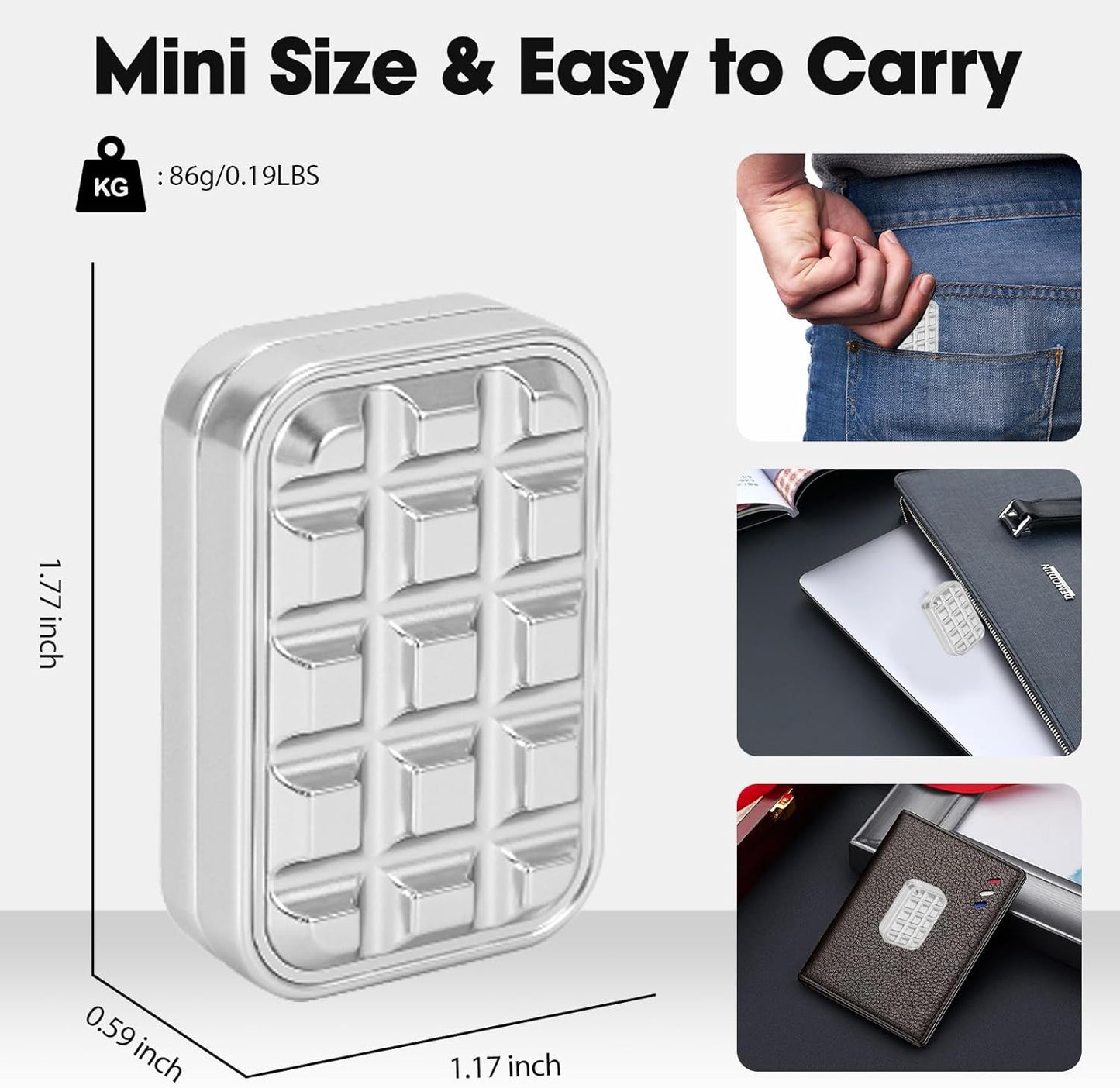 Fidget Slider 3 Pack, Magnetic Metal Freestyle Fidget Toys Haptic Coin Poker Card, EDC Fidget Toy for Adults,Relieve Stress Anxiety ADHD