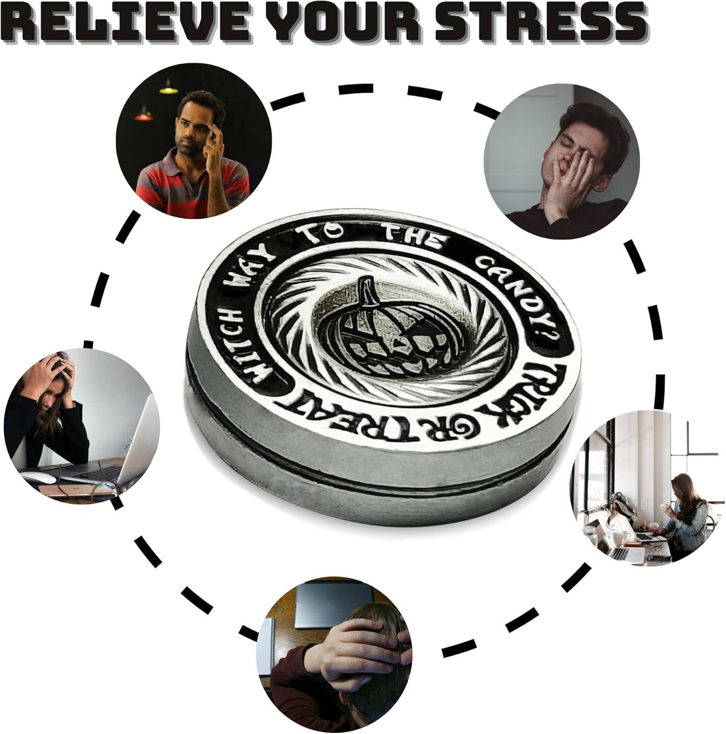 Metal Fidget Toys, Metal Fidget Slider ADHD Haptic Coin for Adults, Anxiety Relief Toy Fidget Clicker Slider EDC Men Desk Toy…