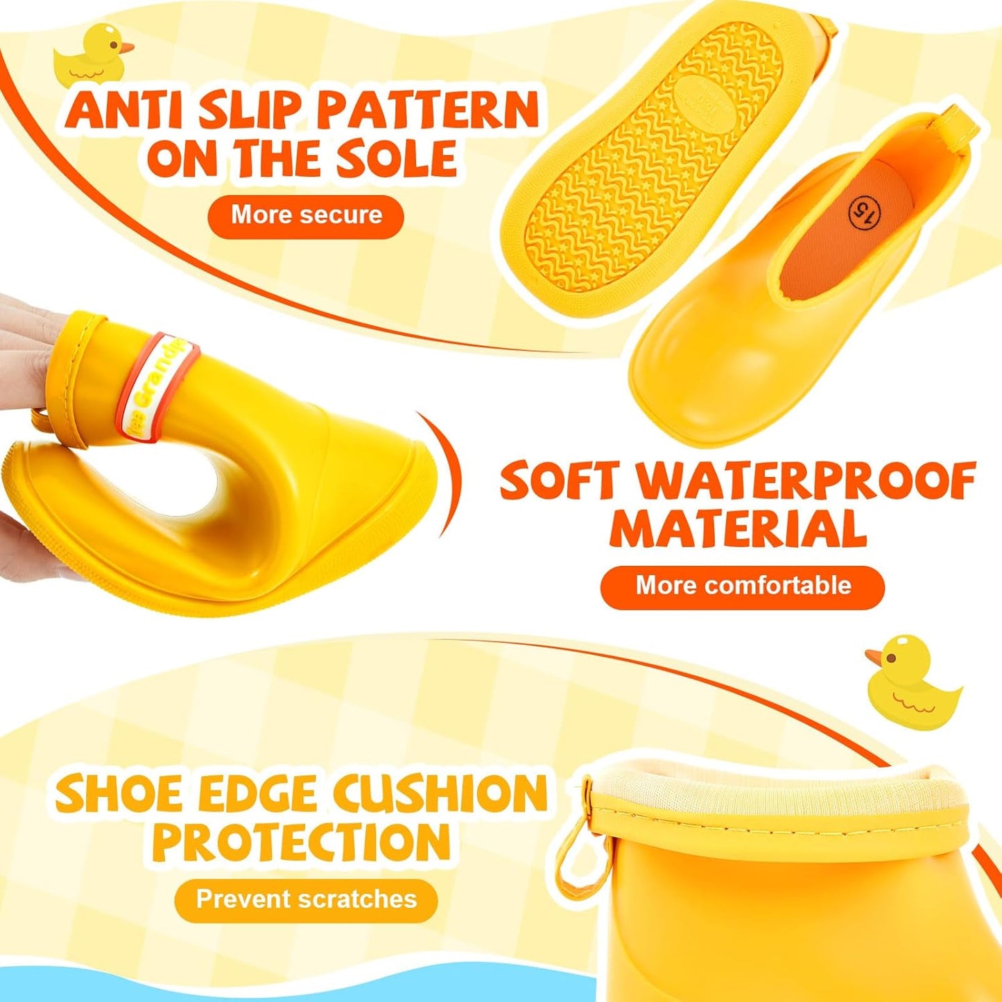 2 Pcs Toddler Raincoat Rain Boots Set Kids Baby Cartoon Hoodie Zipper Jacket Short Rain Shoes for Little Boys Girls