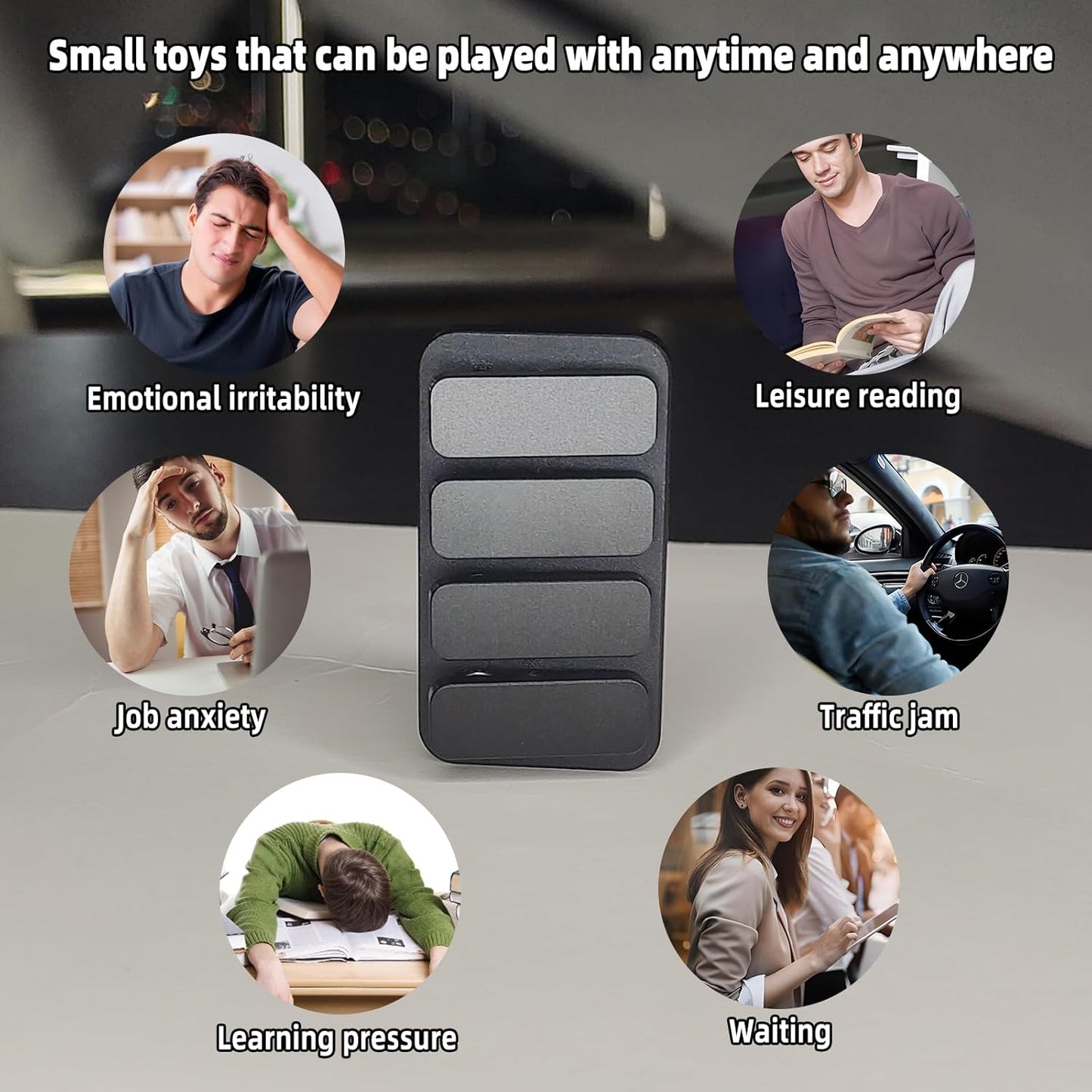 Premium Magnetic Metal Fidget Slider - EDC Haptic Clicker Stress Relief Toy for Adults, Anxiety & ADHD Relief, Pocket-Sized, Durable, Quiet Control, for Men & Women.(Sliver)