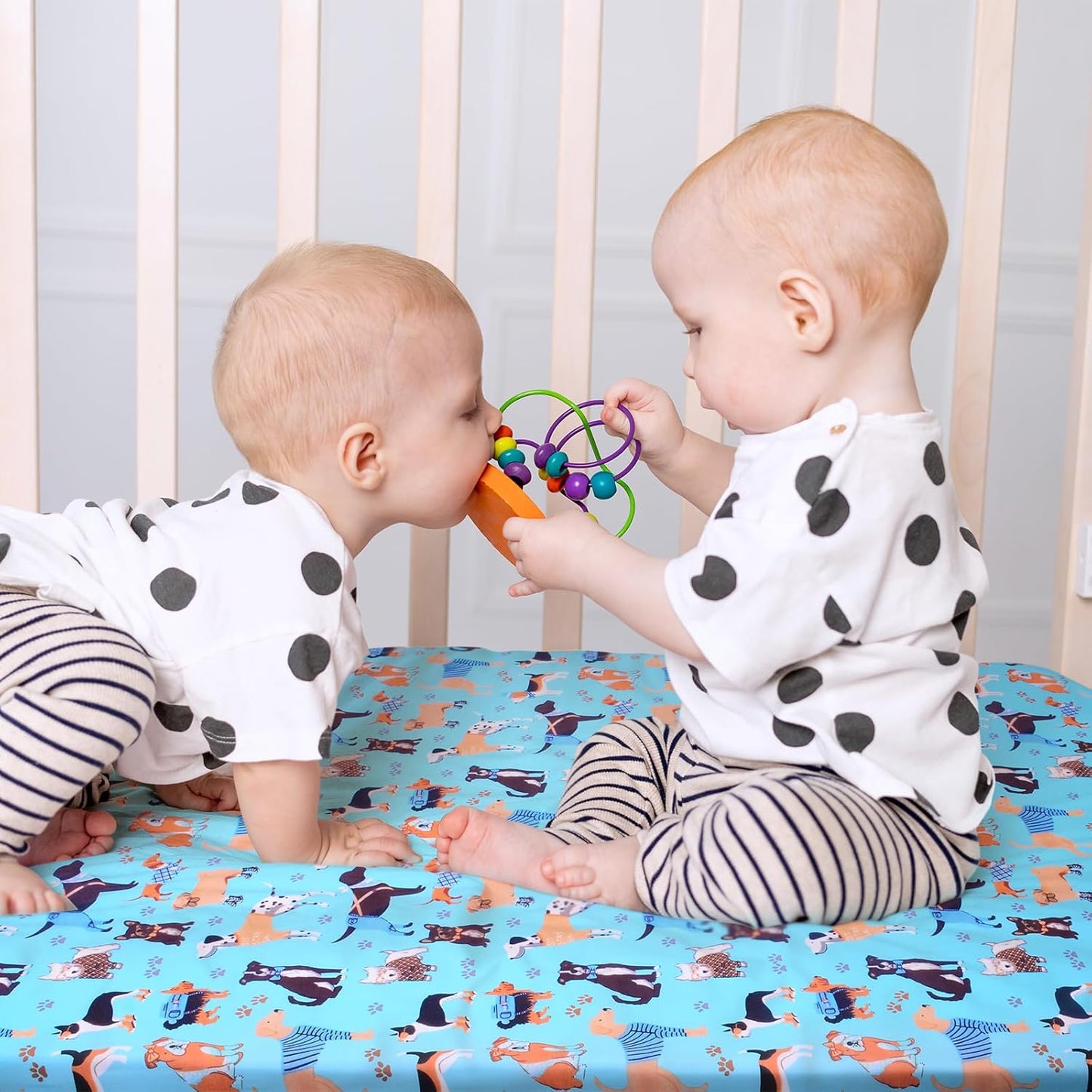 Crib Sheet - Fitted Crib Sheet Baby Sheet for Standard Crib and Toddler mattresses Nursery Bedding Sheet Crib Mattress Sheets for Boys and Girls 1 Pack Dog Toddler Sheet by UOMNY