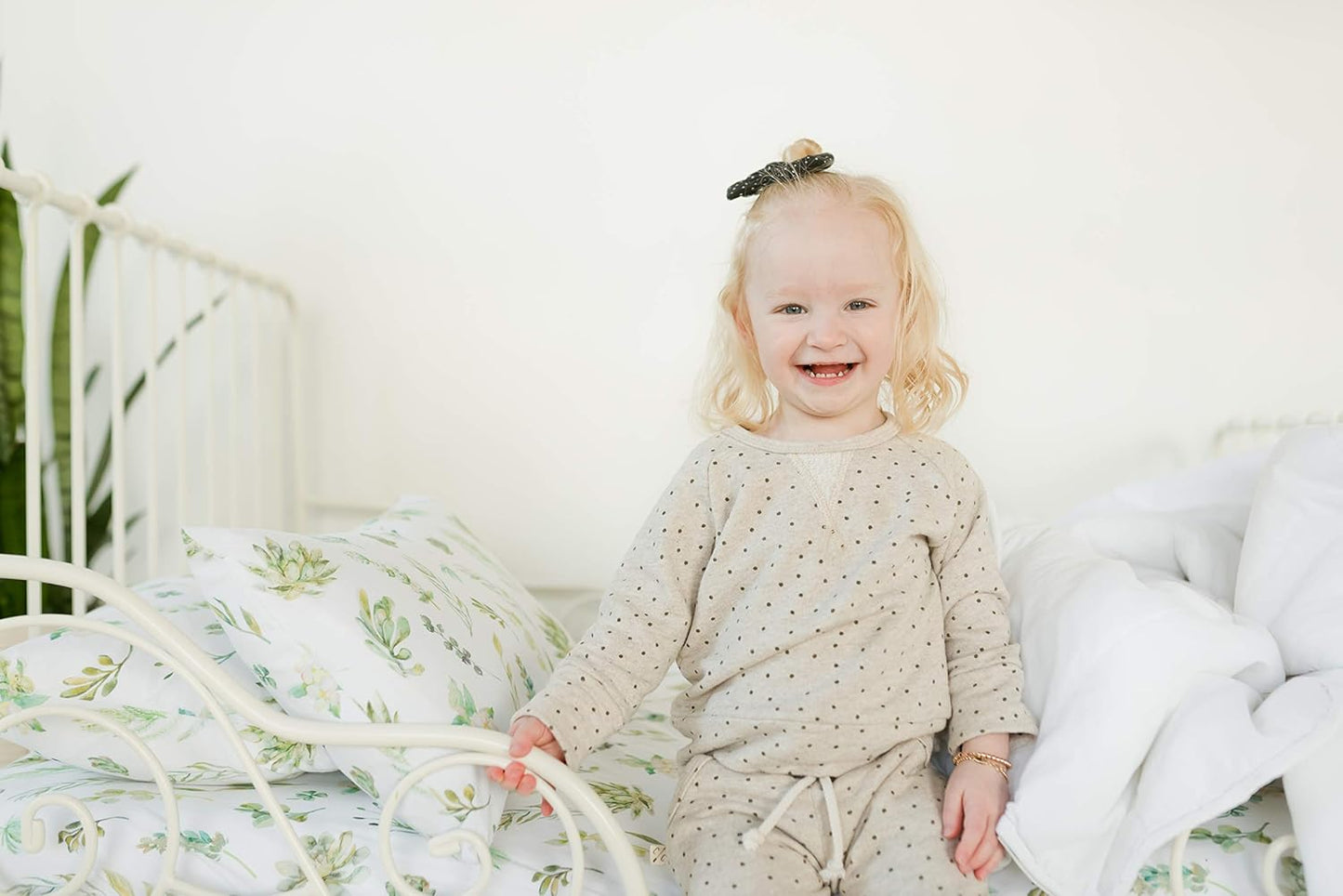 100% Cotton Toddler Pillowcase by ADDISON BELLE - Fits Both 13"x18" and 14"x19" Pillows - Soft, Durable & Breathable (Succulents)