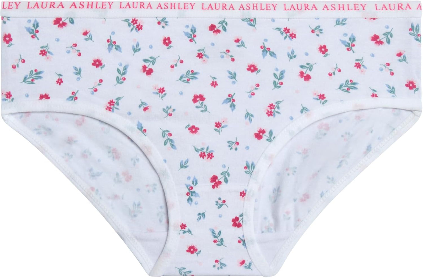 Laura Ashley Girls Underwear - 5 Pack Soft Stretch Breathable Panties for Girls - Lightweight Cotton Panties (Size: 4-12)
