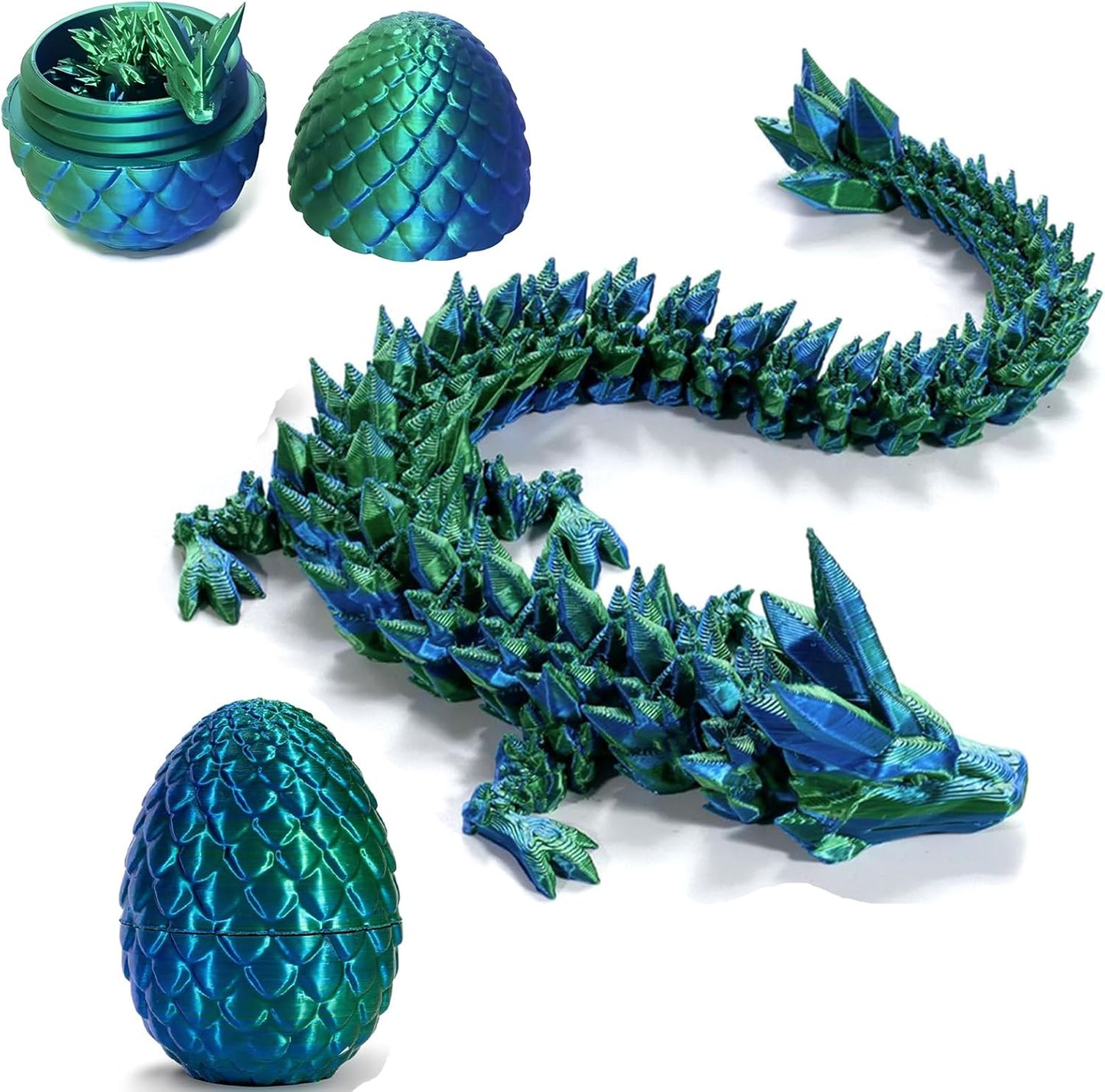 3D Printed Dragon Egg,Mystery Crystal Dragon Fidget Toys,Articulated Dragon,Home Desk Decor Easter Surprise Dinosaur Eggs,Adults Fidget Toys for Autism/ADHD