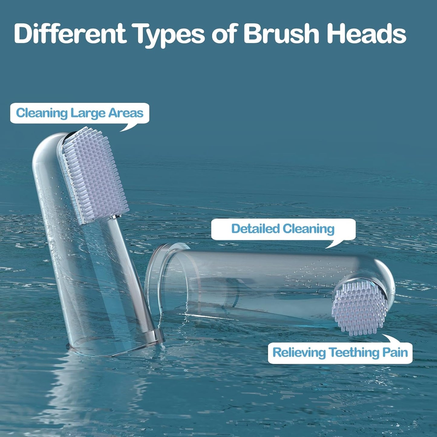 dearlomum Finger Toothbrush for Teething Training, Silicone Oral Cleaner for Newborns and Toddlers, 2PCS