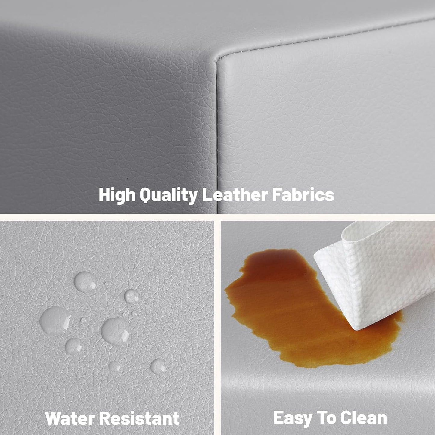 4-Piece PU Leather Baby Foam Climbing Blocks for Toddlers - Soft Play Climbing Toys for Toddlers - Foam Climbing Set for Crawling and Sliding Indoor (Gray)