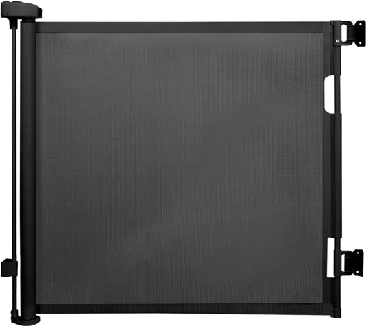 Retractable Baby Gate,Mesh Baby Gate or Mesh Dog Gate,33" Tall, Extends up to 71" Wide,Child Safety Gate for Doorways, Stairs, Hallways, Indoor/Outdoor Black