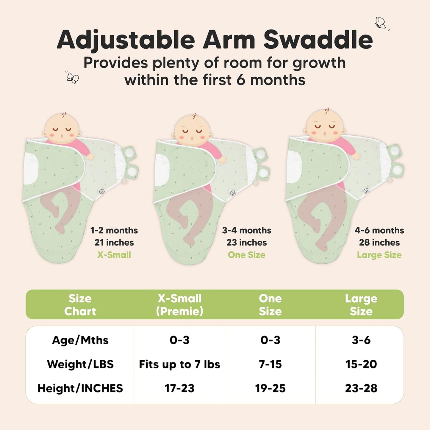 3-Pack Organic Baby Swaddle Sleep Sacks - Swaddles for Newborns, Infant 3-6 Months, Baby Girls, Boys, Soft & Snug Newborn Sleep Sack, Nursery Swaddling Blankets (Bunnies, L)