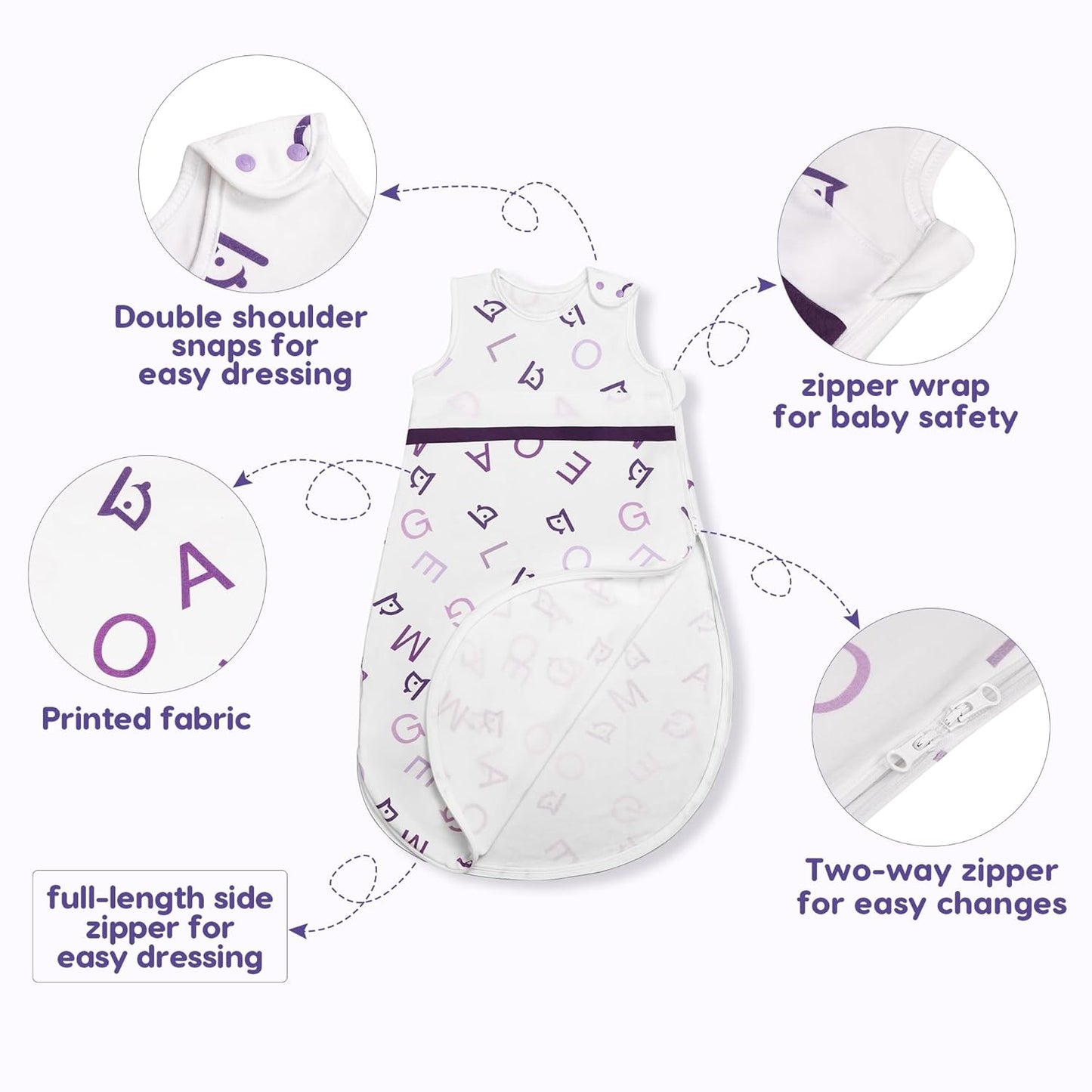 PuppyNap Baby Sleep Sack, Toddler Sleep Sack 2-Pack Set, Sleep Sack 18-24 Months, 100% Organic Cotton Sleep Sack with 2-Way Zipper