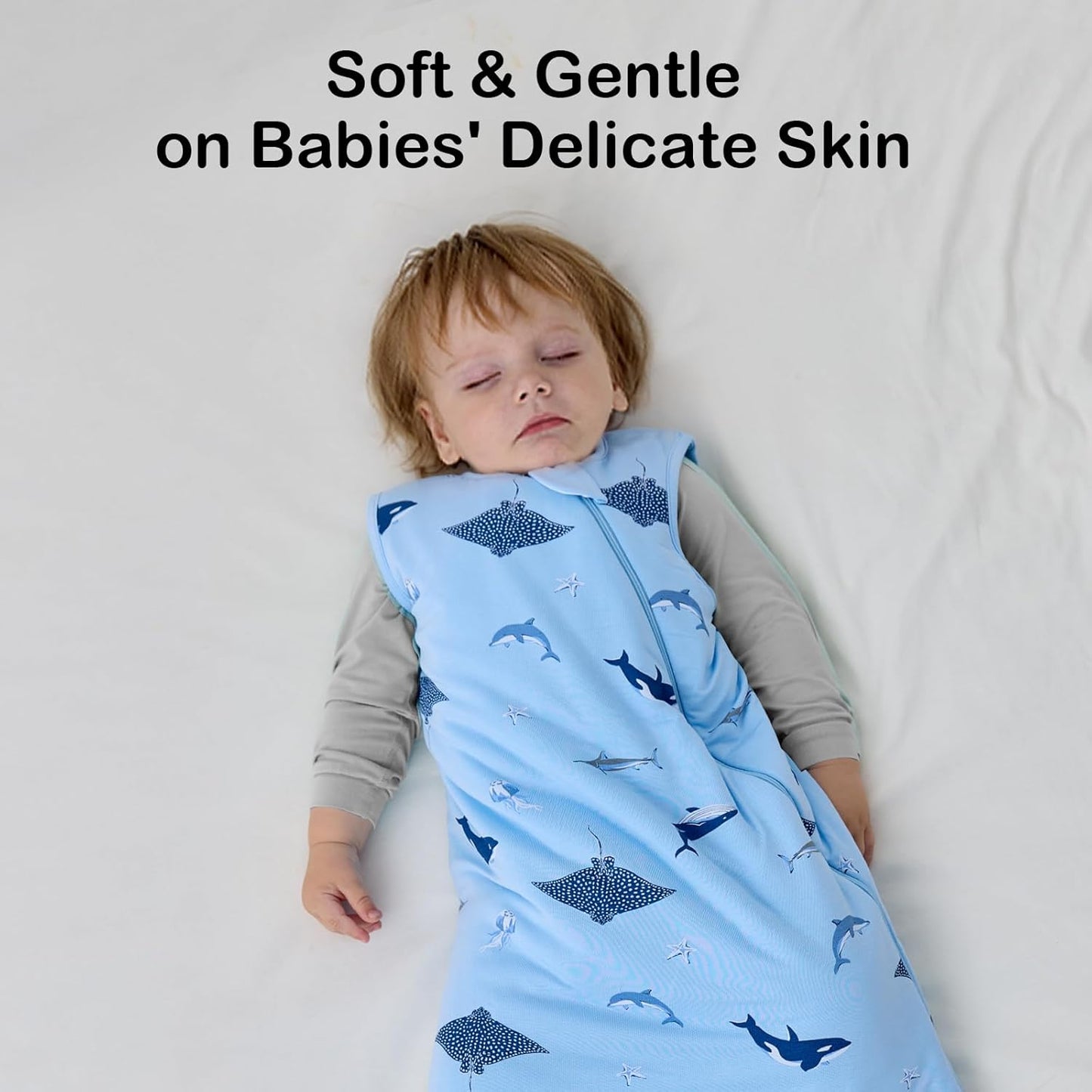 BubblePanda Rayon Made from Bamboo Sleep Sack 18-24 Months 0.5 Tog Soft Lightweight Toddler Sleep Sack 2t for Babies 2-Way Zipper Wearable Blanket Baby 18 Months