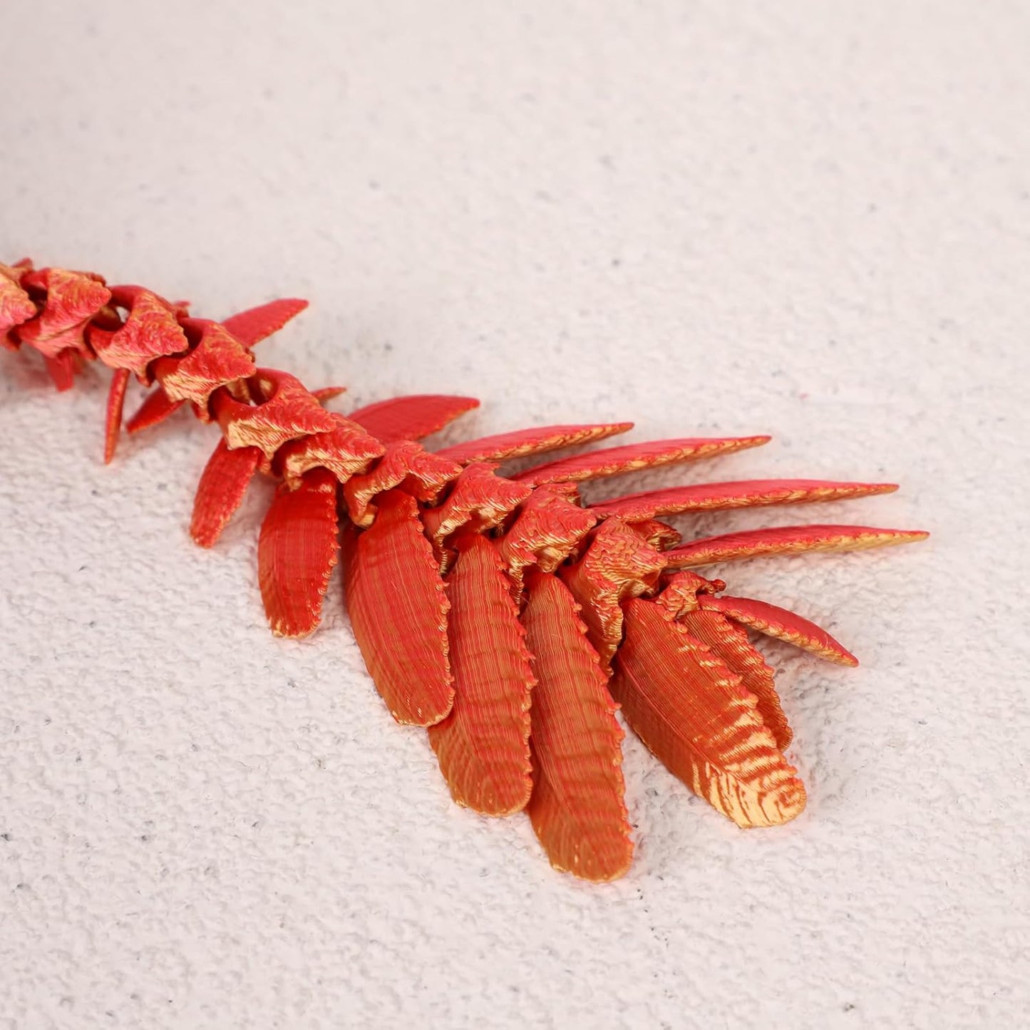 3D Printed Feathered Wyvern Dragon, 3D Printed Dragon with Wings,Adjustable Wings and Simulated Glasses Articulated Dragon Crab Toy, Desktop Pet Toy, Home Office Decor (Red)