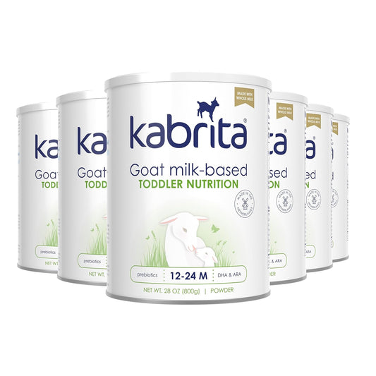 Kabrita Goat Milk Toddler Nutrition, 12-24 Months - Easy to Digest, Contains Vitamin D, Calcium, Iron, DHA, Non-GMO - Gentle on Sensitive Tummies - Supports Gut Health & Sleep - 28oz (Pack of 6)