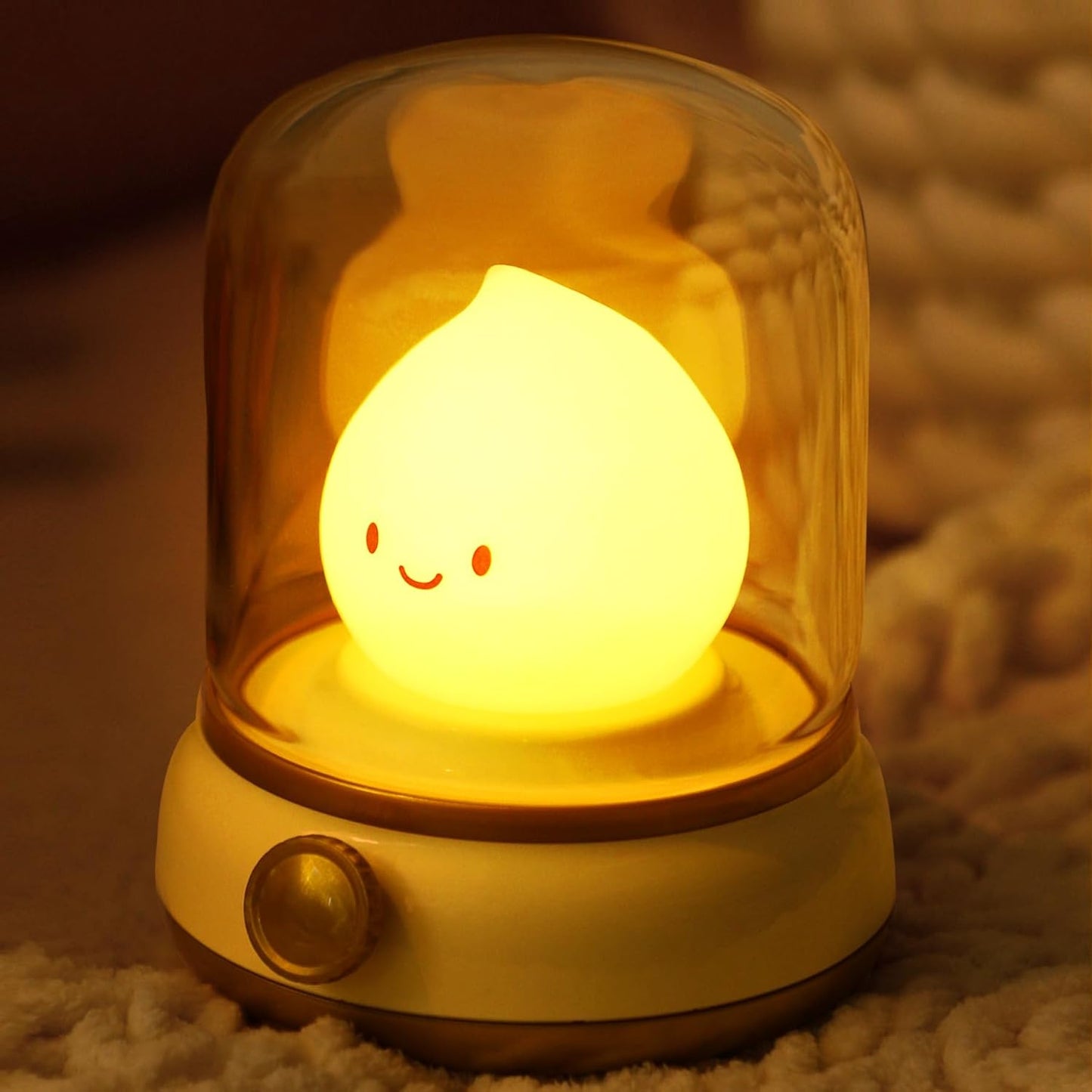 Cute Campfire Lamp, Portable LED Camping Lantern, Rechargeable, Dimming, Candle Lights & Night Light 2 Mode, Table Bedside Lamps, Nightlight for Kids Room, Halloween Decor