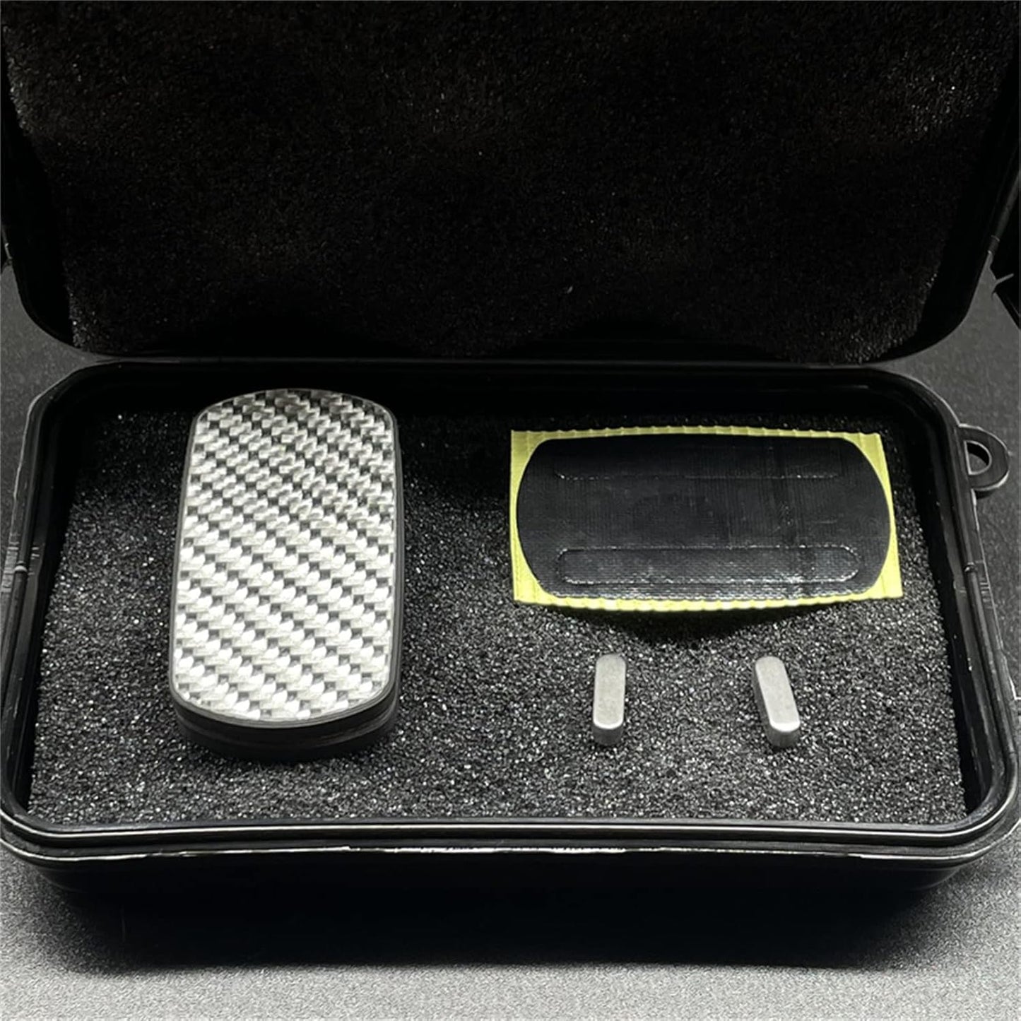 Rectangular Block Carbon Fiber Push Haptic Slider Adult Fidget Toys EDC ADHD Tool Anti-Anxiety Fidget Slider Stress Relief Toys Cool Stuff for Men (Silver Texture)