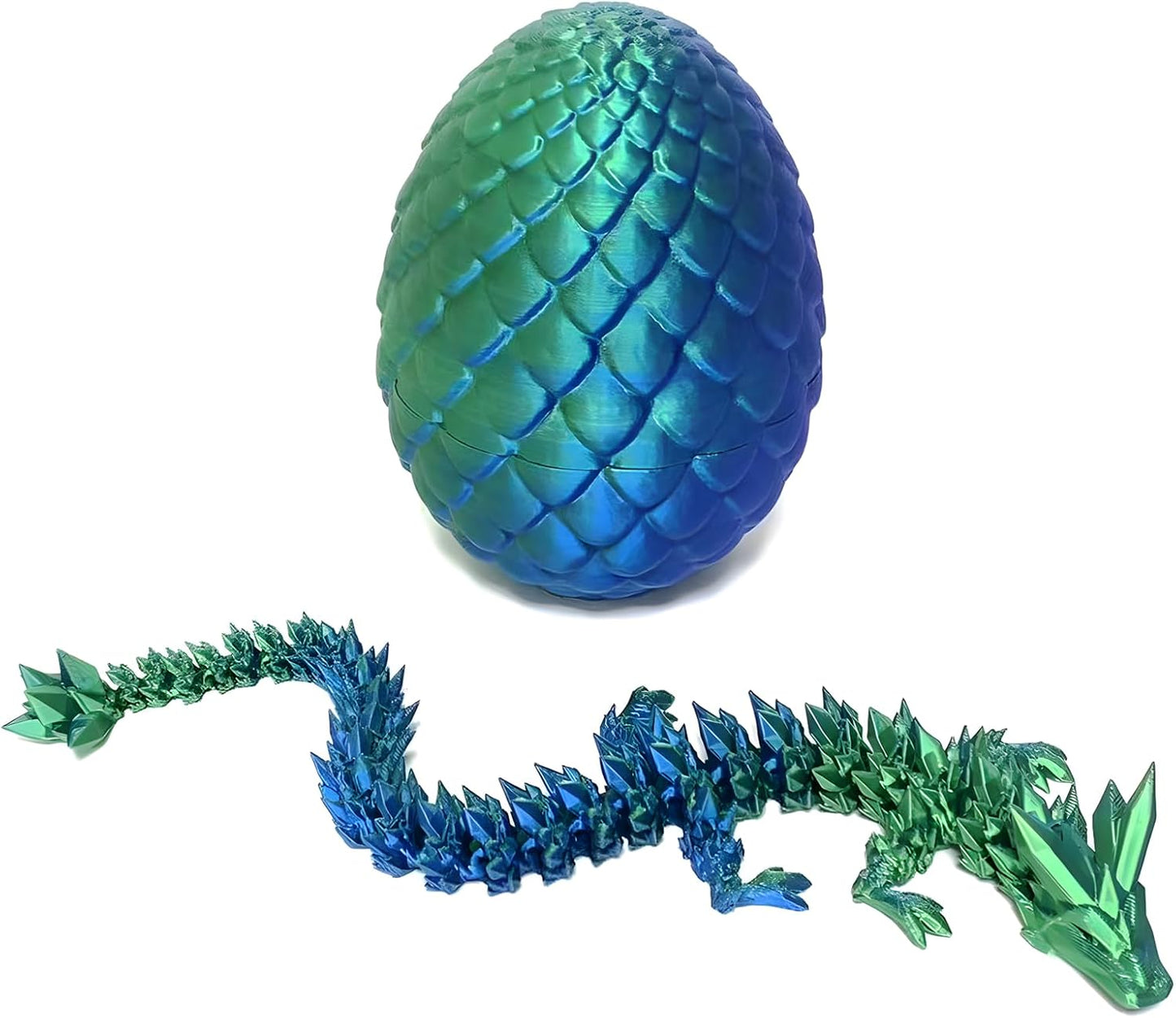 Easter Dragons 3D Printed Dragon Egg with Dragon Inside Crystal Dragon Fidget Toy for Adult Full Articulated Dragon for Home Office Decor
