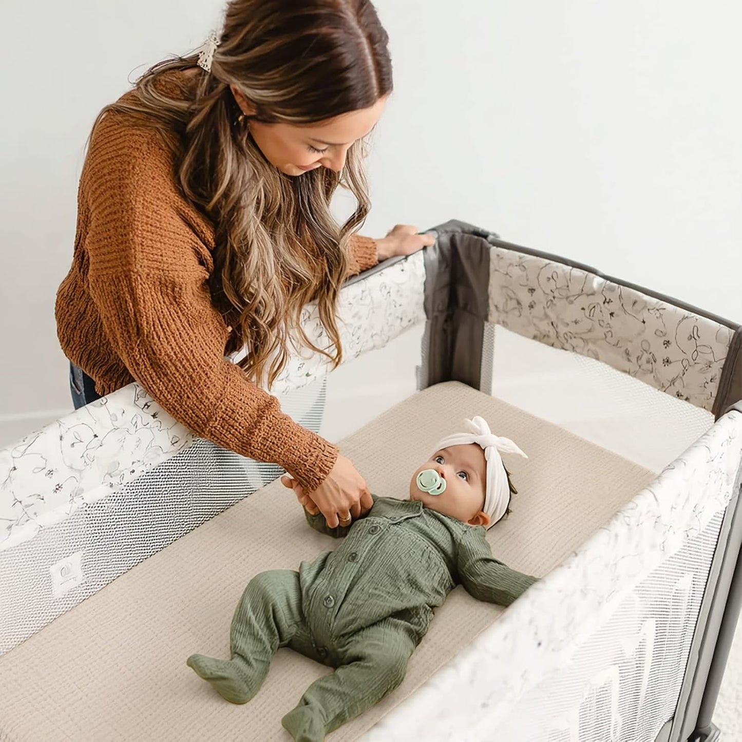 lulumoon Pack and Play Sheets Muslin: Cotton Fitted Sheets for UPPAbaby Pack N Play - Soft Playard Sheets for Boys and Girls 2Pack