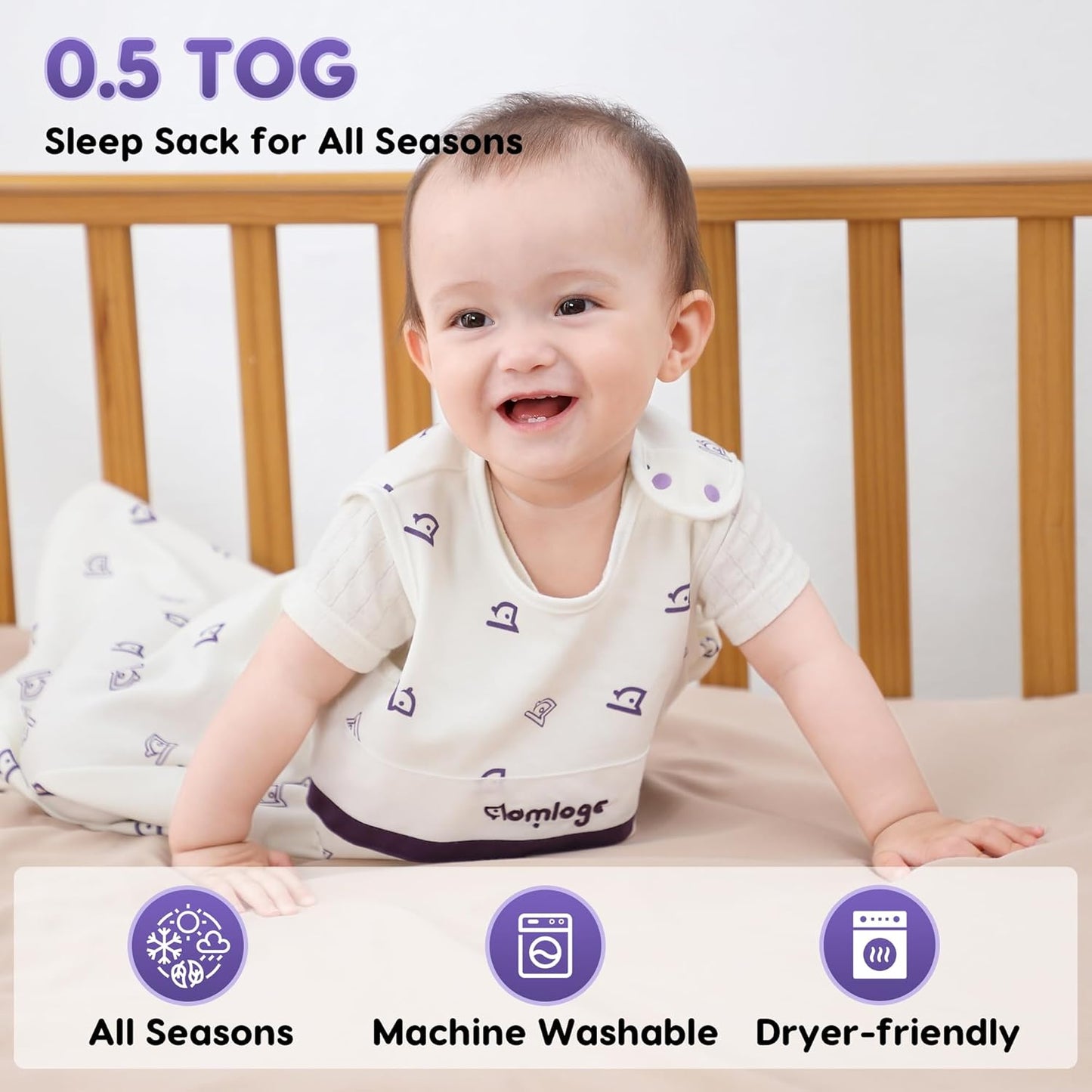 PuppyNap Baby Sleep Sack, Toddler Sleep Sack 3-Pack Set, Sleep Sack 18-24 Months, 100% Organic Cotton Sleep Sack with 2-Way Zipper.