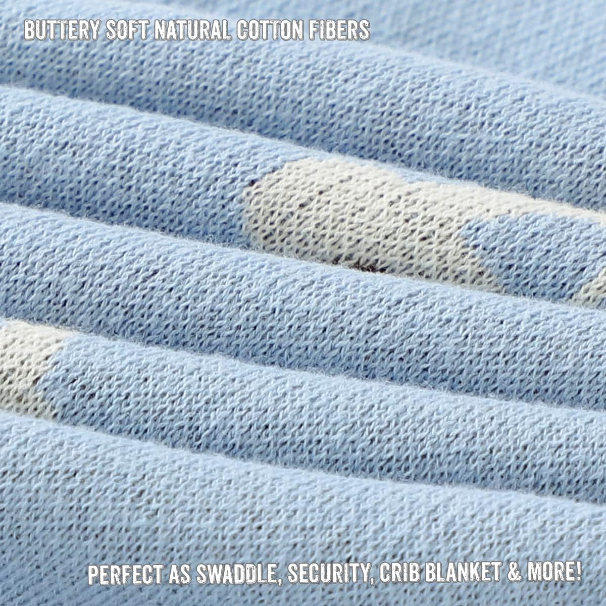 Baby Blanket for Boys 100% Cotton Buttery Soft Cozy Receiving Swaddle Crib Stroller Blanket for Shower Gift Registry for Newborns, Infants, Toddlers (Cars - Baby Blue)