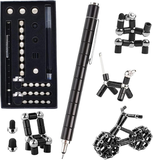 Fidget Pen,Magnetic Pen， Decompression Magnetic Toy Pen，Magnet Pen Fidget Toy Relieve Pressure Novel Toy Gift for Kids or Friends! (Big Black)