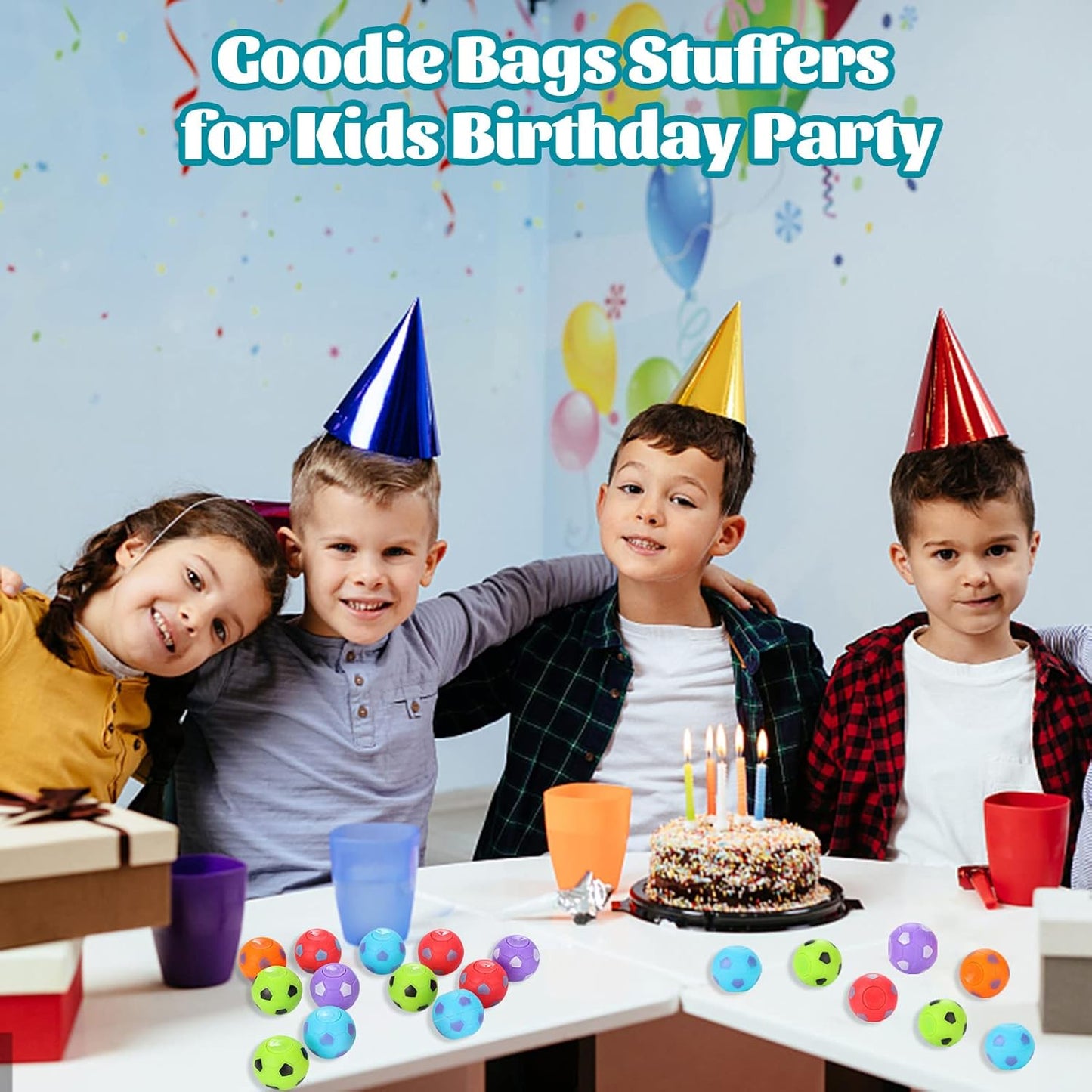 SCIONE 36 Pack Soccer Party Favors for Kids 4-8 8-12 Soccer Balls Fidget Spinner Goodie Bag Stuffers Treasure Box Toys for Classroom Prizes Return Gifts for Kids Birthday Christmas Party favors