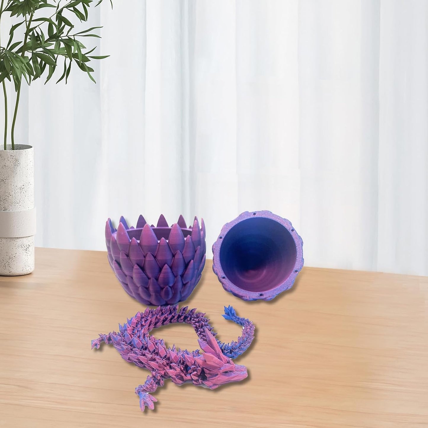Easter Dragon Eggs 3D Printed Dragon Egg with Dragon Inside Articulated Crystal Dragon Fidget Toy Mystery Easter Suprise Home Office Decor Executive Desk Toys