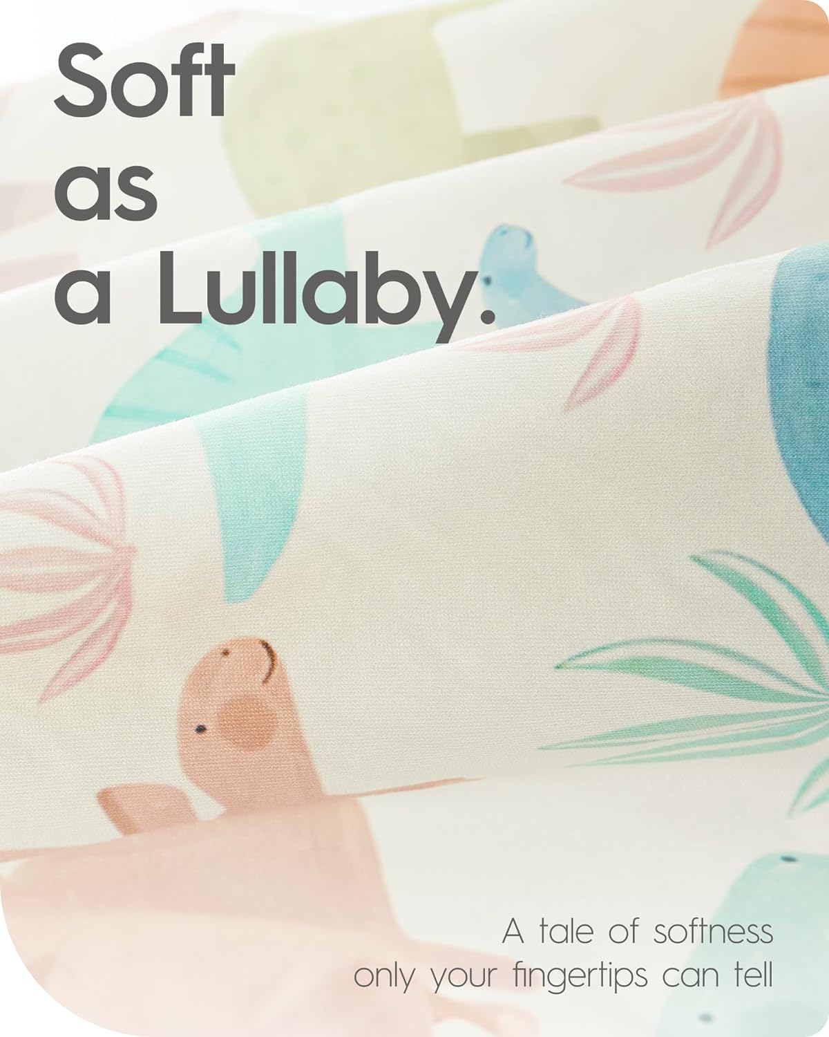 Dinosaur Crib Sheets for Boys, Premium Soft Crib Mattress Fitted Sheet, Ultra Breathable Baby Sheets, Super Stretchy Baby Bed Sheets 28x52x9 Extra Deep Pocket, 2 Pack