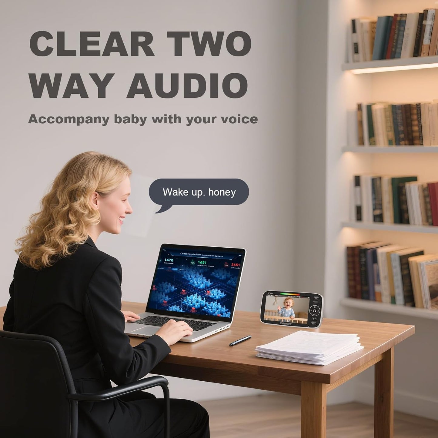 Baby Monitor with Camera and Audio – 720P Baby Camera No Wifi, 5 inch Screen,48 Hours Battery Life, Night Vision, Remote Pan& Tilt& Zoom，Two-Way Talk, Lullabies, Thermal Monitor, 1000ft Range