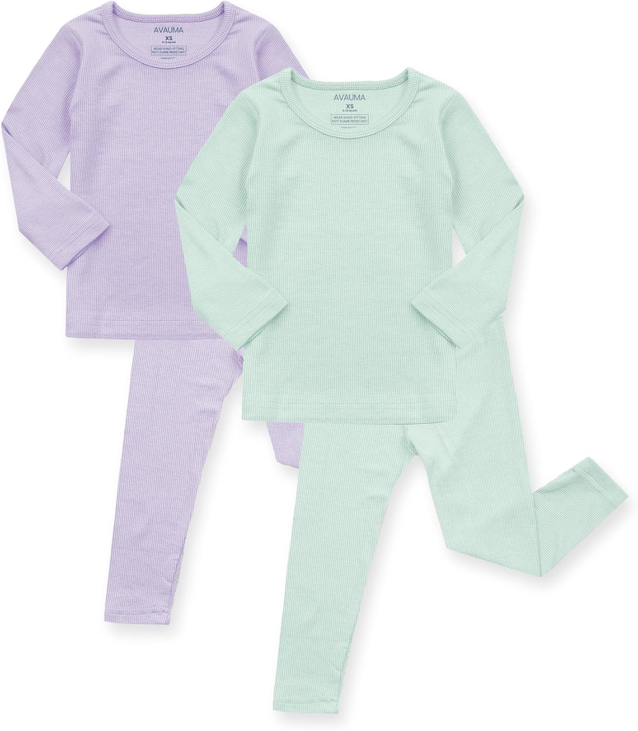 AVAUMA Baby Boys Girls Pajama Set Kids Toddler Snug fit Ribbed Sleepwear pjs for Daily Life Style