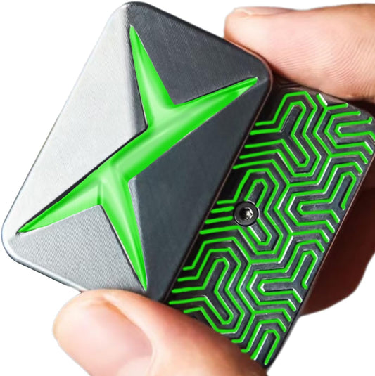 Infinite Lightning Fidget Slider Luminous Metal Magnetic Fidget Toys Adults for Stress Relief (Greenlight)