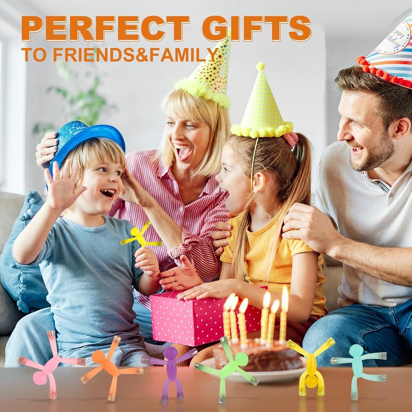 Magnetic Men, Whimsical and Colorful Humanoid Magnetic People Toys, 4pcs, Synthetic Resin