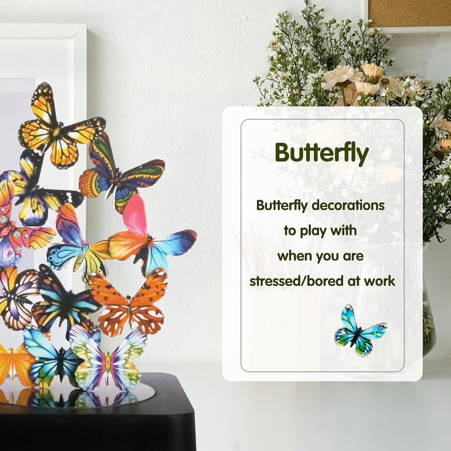 Desk Toys for Office for Adults Desktop Magnetic Butterflies Sculpture Desk Decorations for Women Office