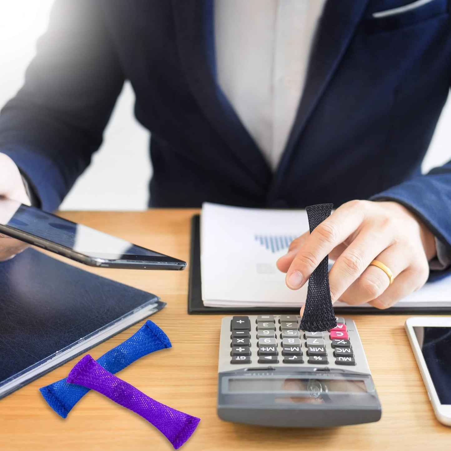 Fidget Toys, Mesh Tube with Marble Fidget Toy for Children and Adults with ADHD ADD OCD Autism Focus Enhance