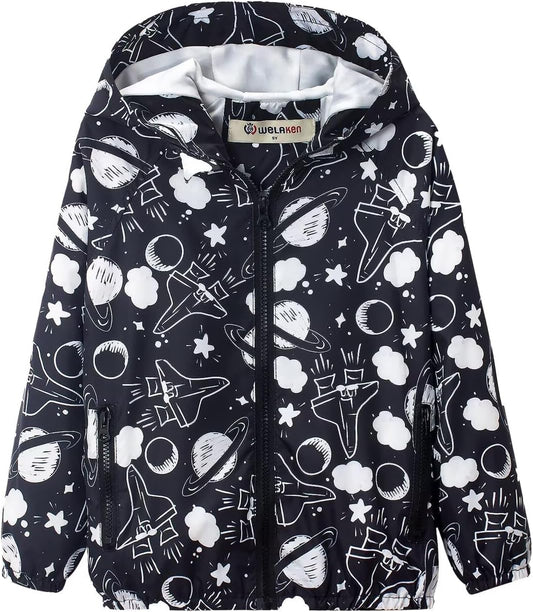 WELAKEN Lightweight Jacket for Girls Kids & Toddler II Girls' Print Water-Resistant Jacket
