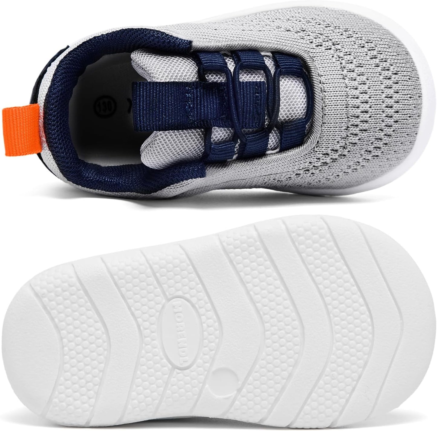 MORENDL Toddler Slip On Sneakers Baby Walking Shoes Non-Slip Breathable Unisex Pink Mesh Lace-Up Athletic Sneakers Infant Running Shoes