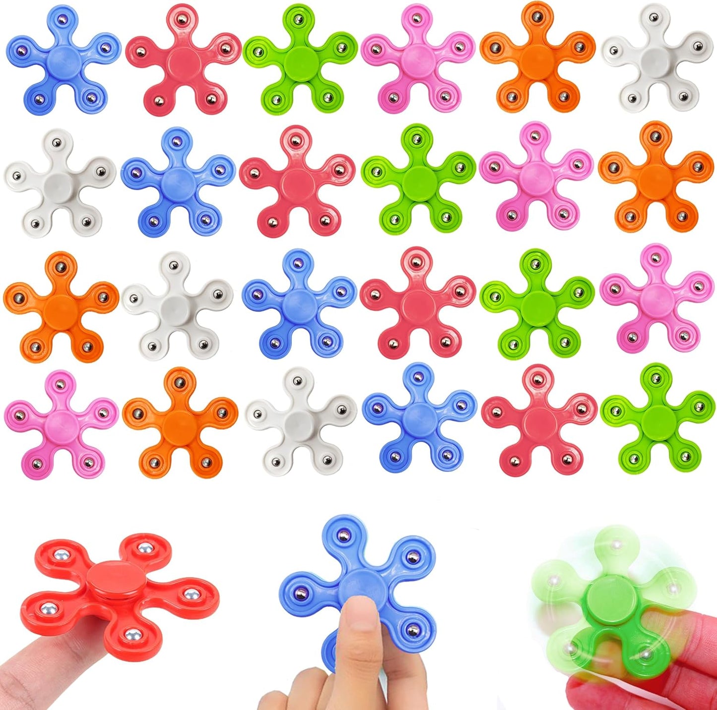 24 Pack Fidget Spinner Toys for Kids，Stress Relief Sensory Toys,Birthday Party Favors Gifts,Goodie Bag Stuffers, Classroom Prizes Fidget Toys